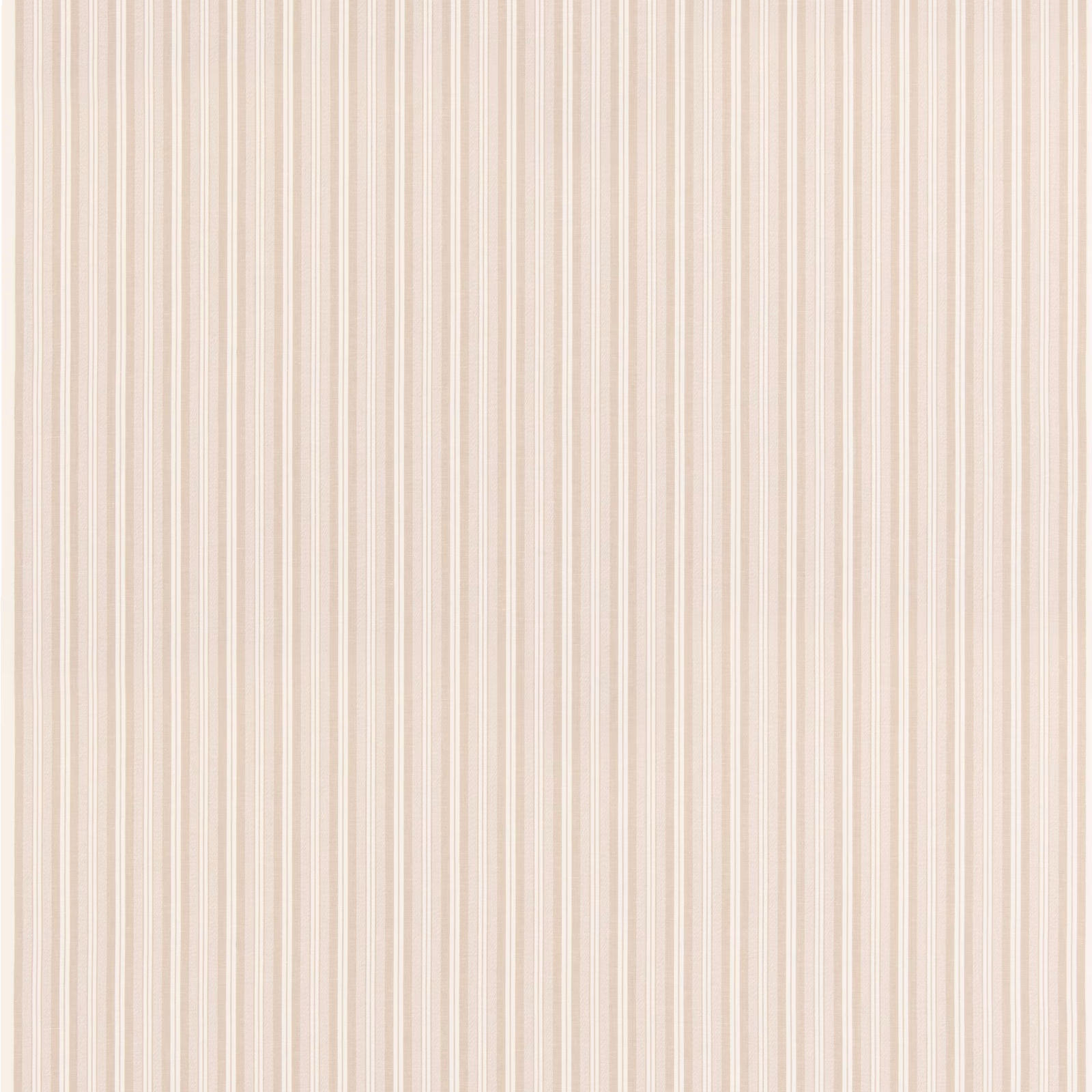 Warm oatmeal fabric with fine cream and taupe vertical stripes