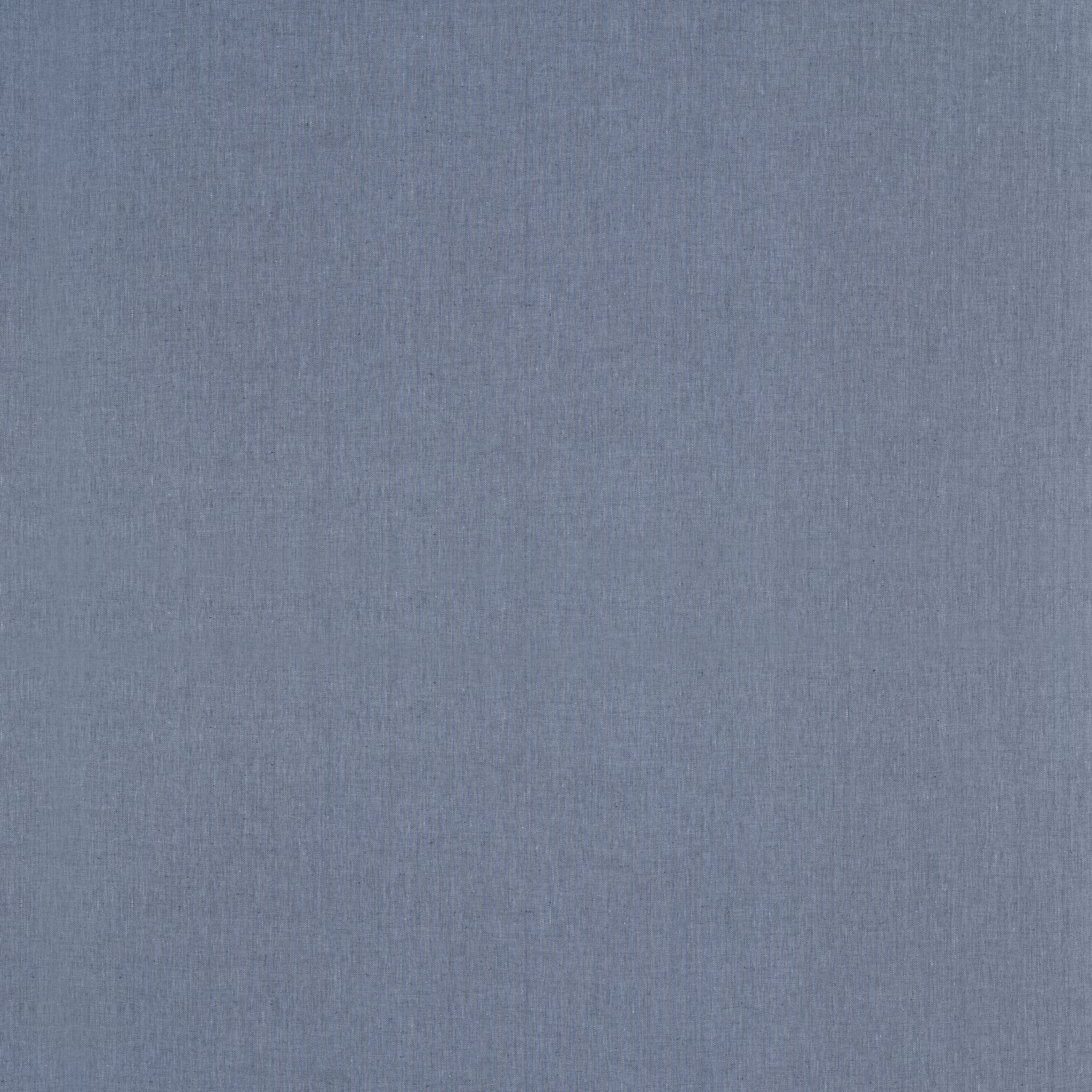 Muted blue-grey denim linen showing a fine, subtly slubbed plain weave