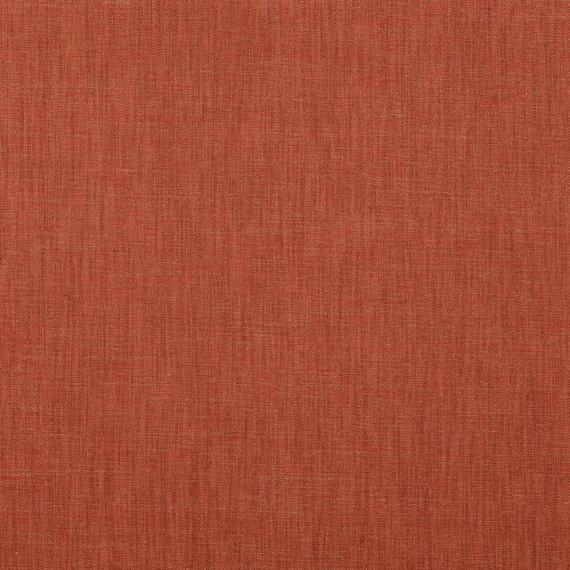 Close-up of warm tomato-red plain weave with fine vertical and horizontal texture