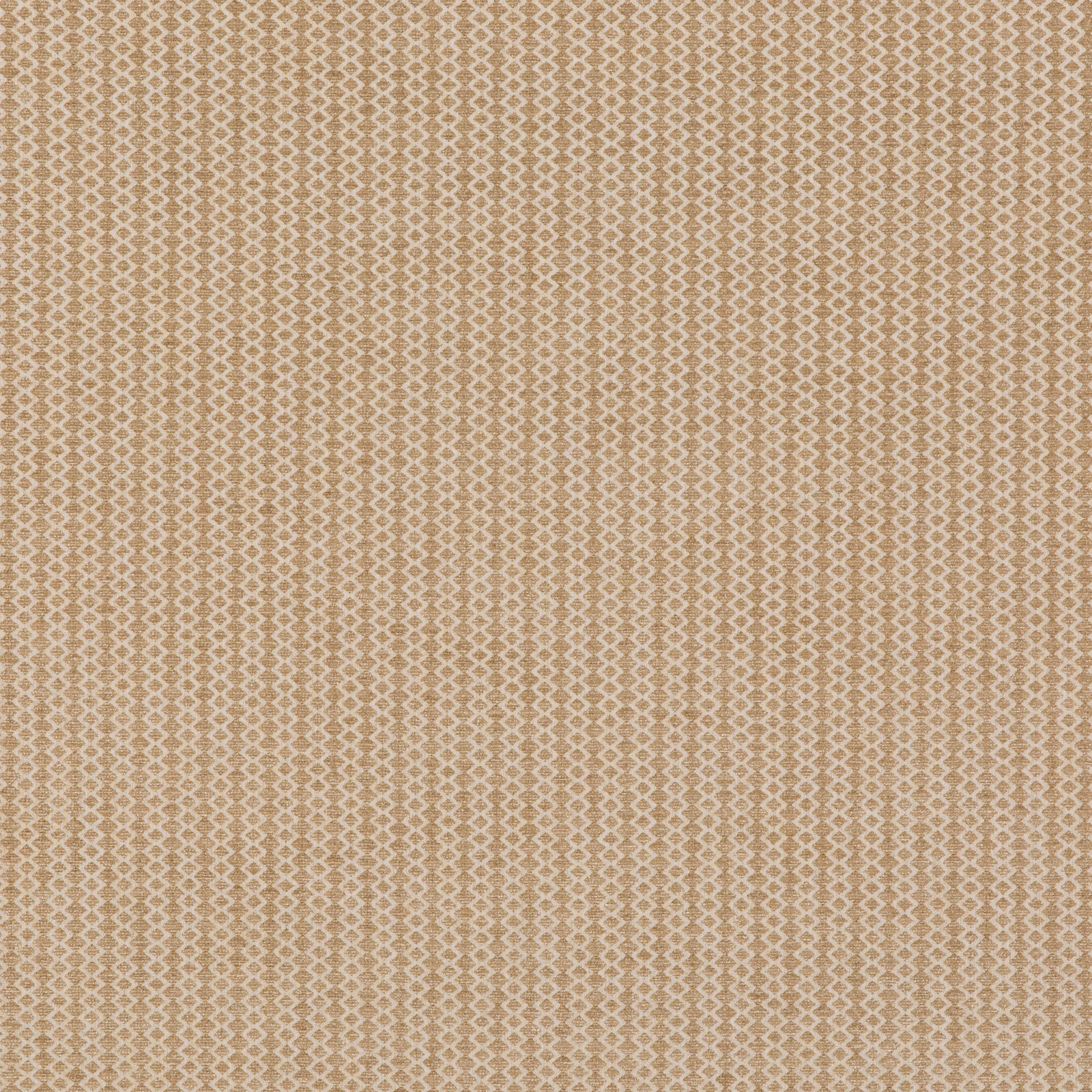 Warm sand-beige woven fabric with fine cream zigzag diamond texture