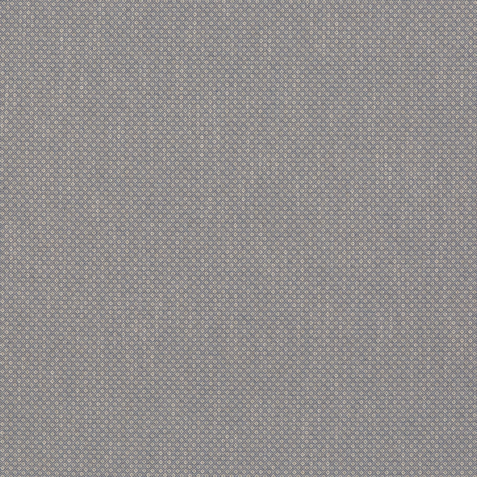 Muted blue-grey woven textile with a tiny, closely repeated diamond lattice