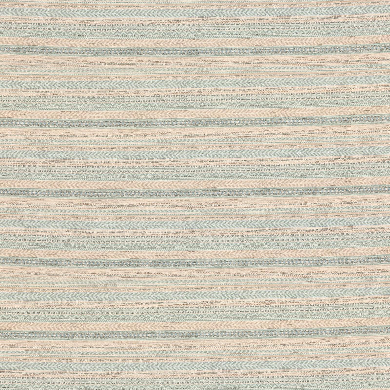 Close-up of Fairfax Aqua woven horizontal stripes in pale aqua, cream and blush