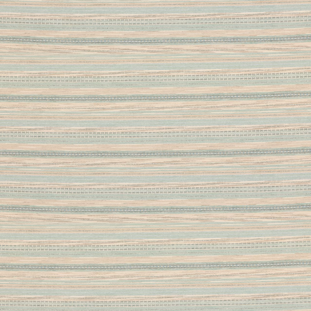 Close-up of Fairfax Aqua woven horizontal stripes in pale aqua, cream and blush