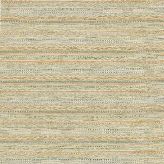 Fairfax Green woven fabric with irregular sage, cream and beige horizontal stripes