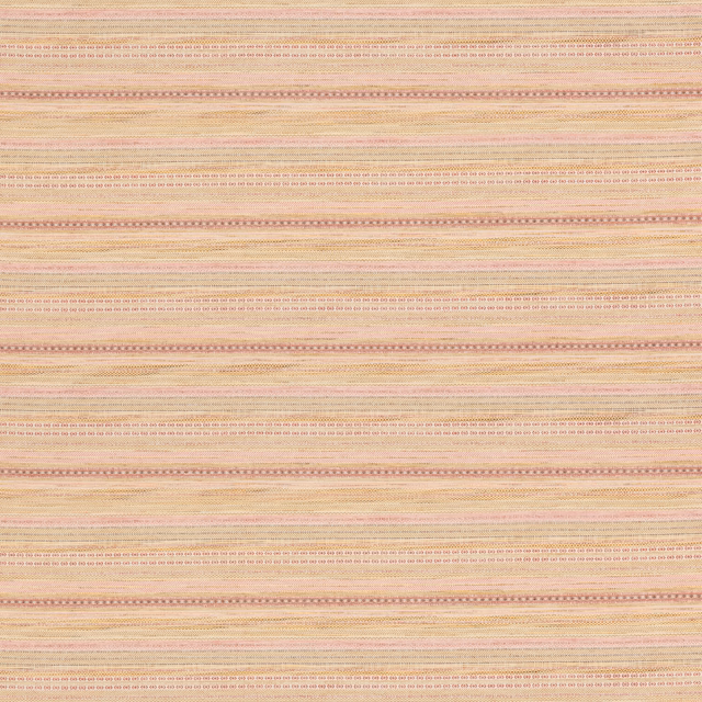 Ochre and coral horizontal woven stripes with fine cream and beige texture