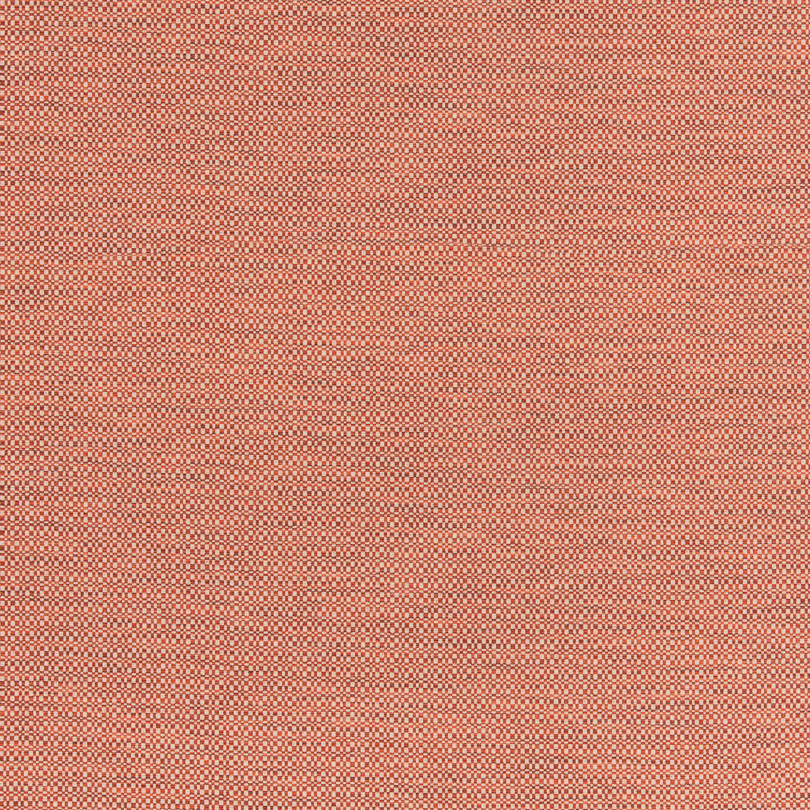 Muted coral-red fabric with a tiny pale check and finely textured woven surface