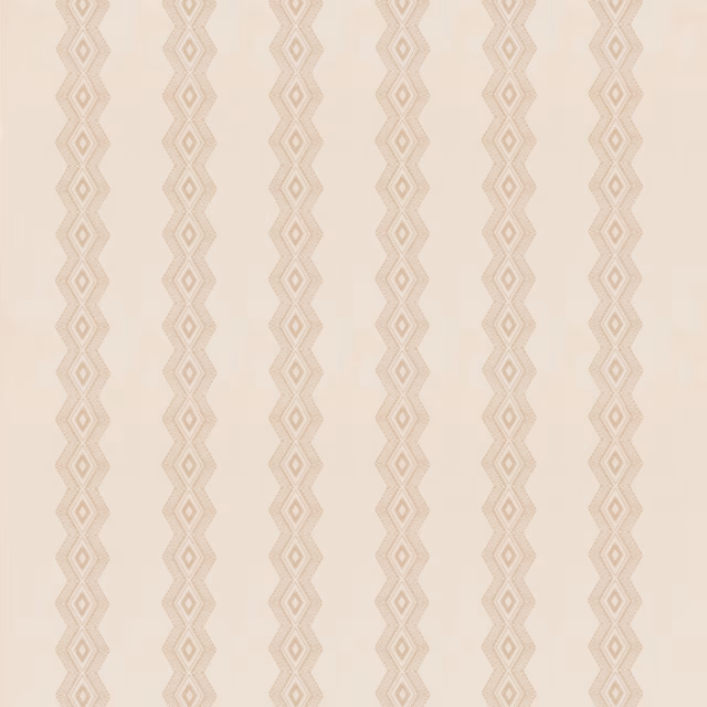 Pale parchment cream textile with repeated taupe diamond-zigzag vertical stripes