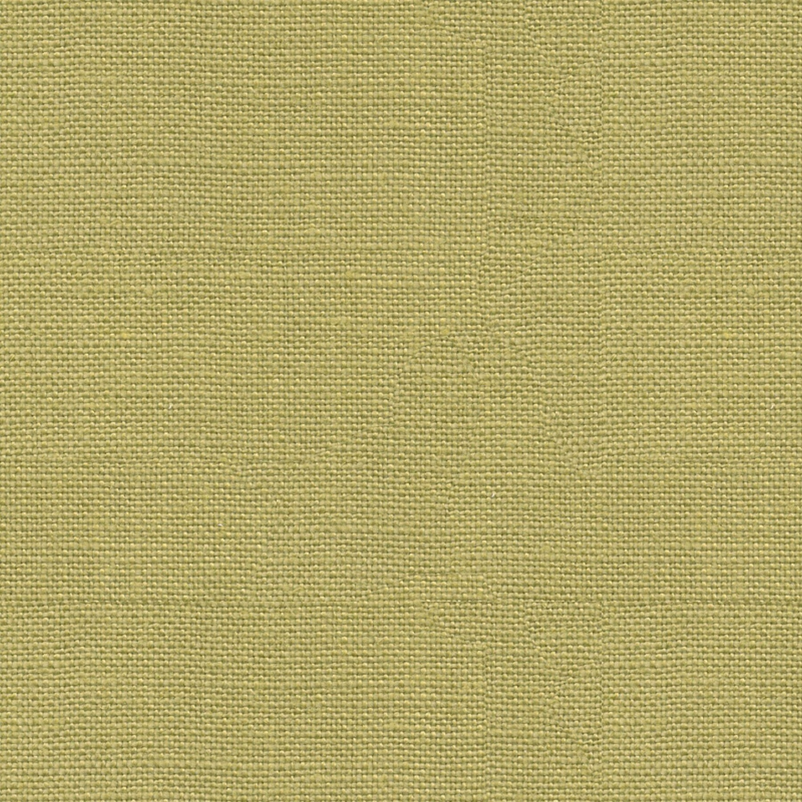 Close-up of muted olive-green linen with a fine, softly mottled weave