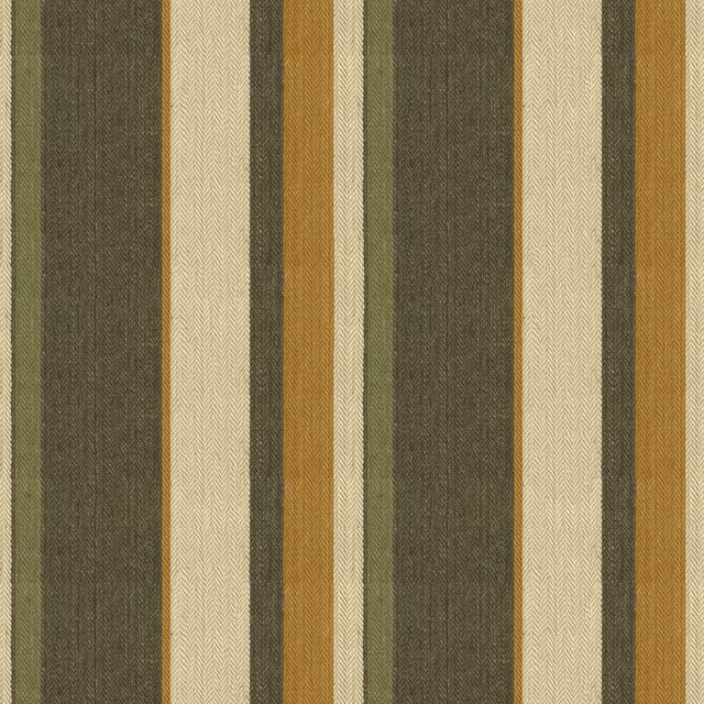 Olive, gold and ivory vertical stripes with a fine herringbone weave
