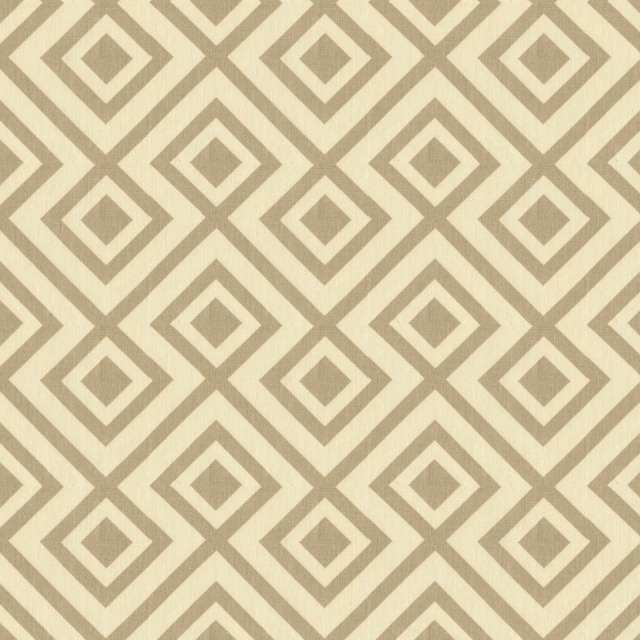 Warm light grey linen with taupe nested diamond pattern on a pale ground
