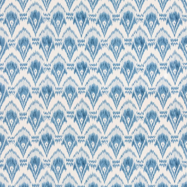 Cool dusty blue and ivory repeating arch motifs with softly irregular woven-looking edges