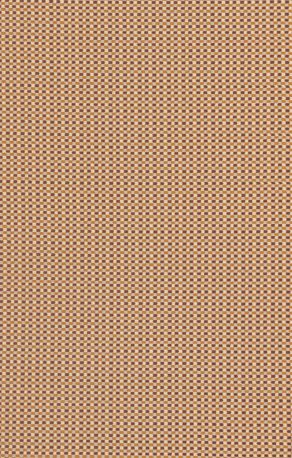 Warm ochre and brown micro-check fabric with a finely textured woven surface