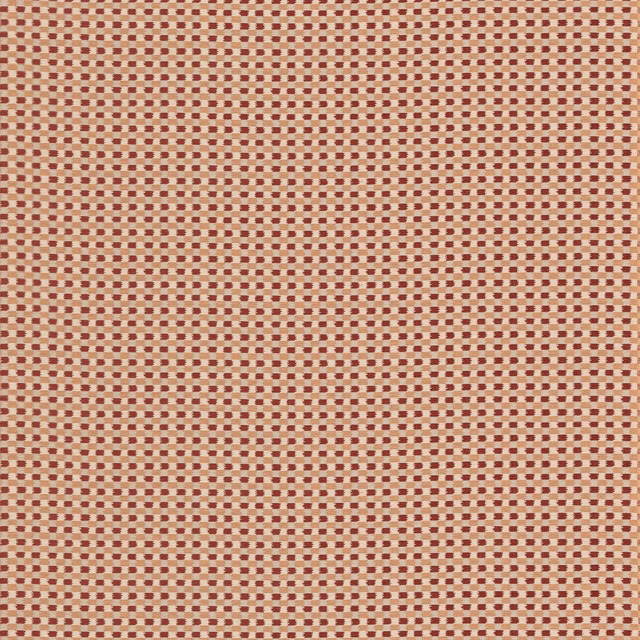 Muted brick-red and warm beige mini-check with a finely textured woven surface