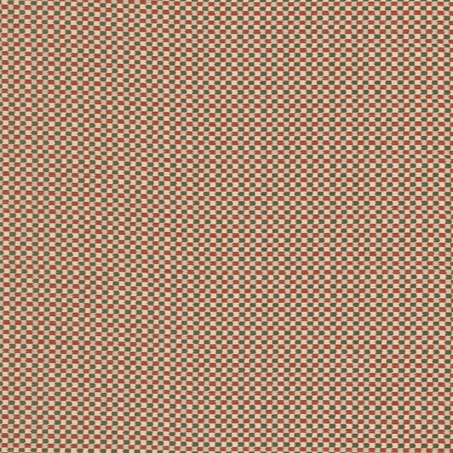 Muted red and green miniature check with cream flecks in a textured woven fabric