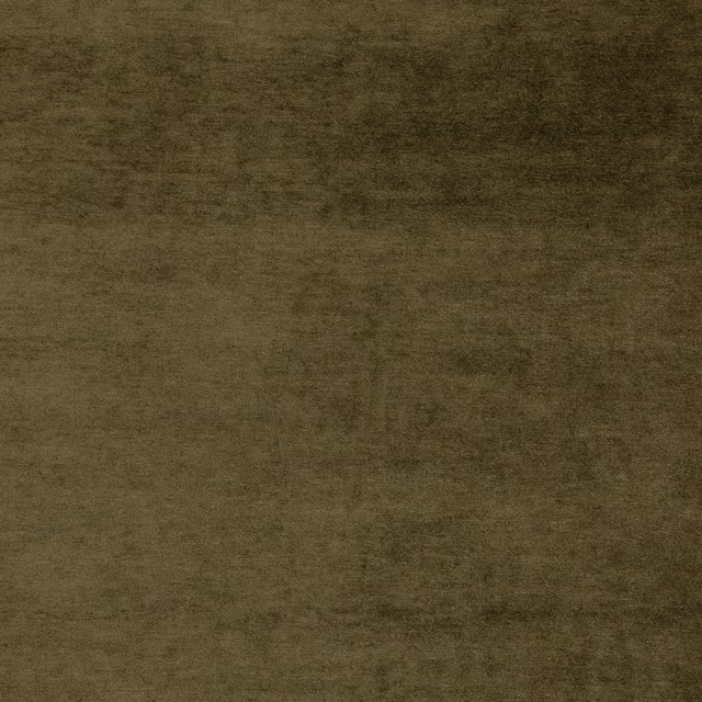 Close-up of muted olive green fabric with softly mottled, brushed tonal texture