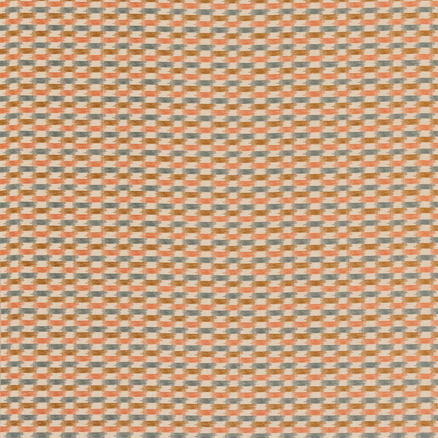 Small soft red and teal woven check with cream and neutral threads