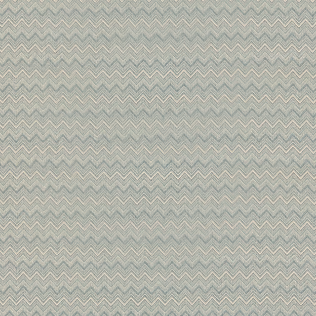 Muted aqua and stone chevron textile with a fine, softly textured weave