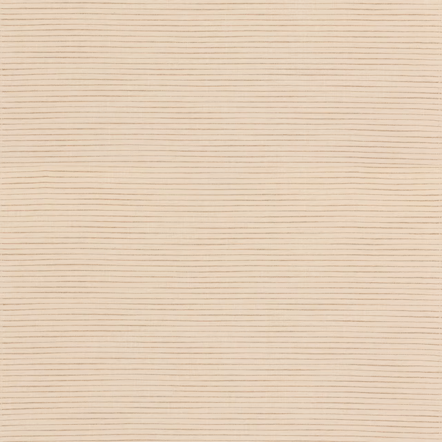 Warm parchment-beige textile with fine horizontal lines and a softly ribbed weave