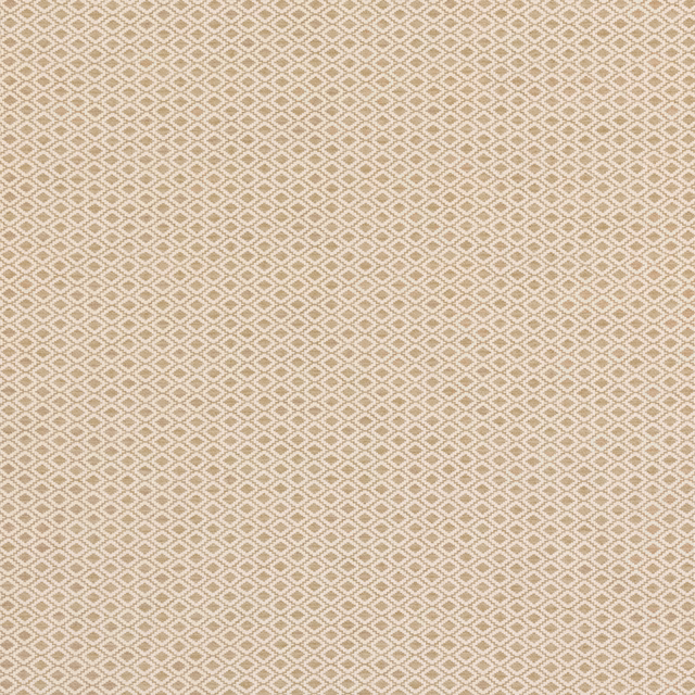 Warm parchment beige fabric with a fine woven diamond lattice pattern