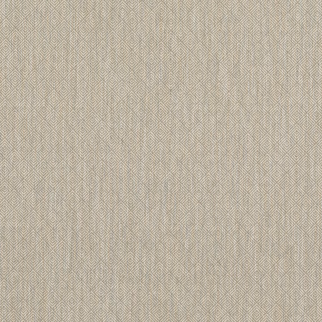 Pale greige fabric with a small woven chevron and diamond geometric pattern