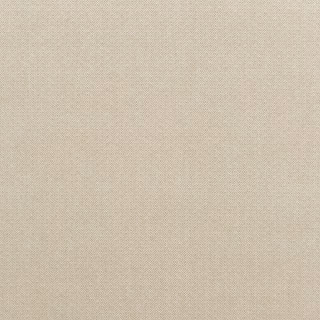 Warm oatmeal beige fabric with a fine, subtly raised geometric woven texture