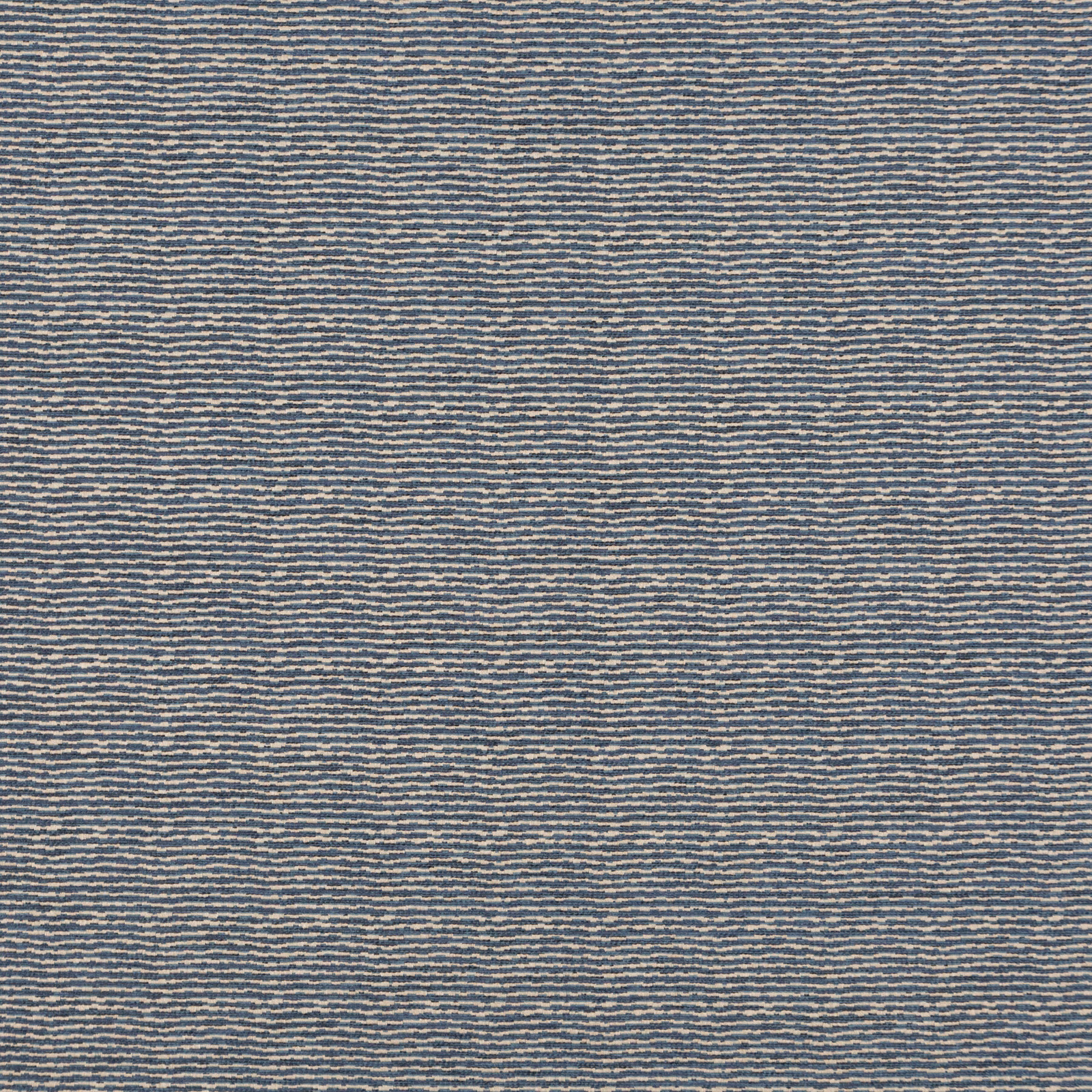 Close view of Esker Indigo’s indigo and pale grey horizontal woven texture