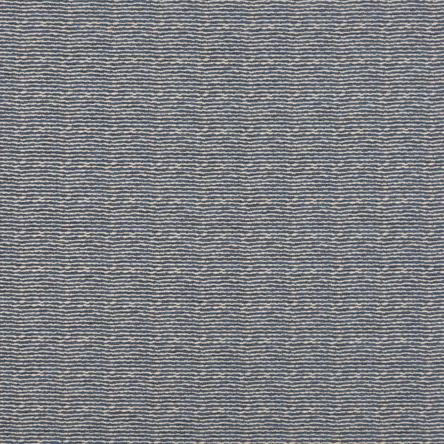 Close view of Esker Indigo’s indigo and pale grey horizontal woven texture