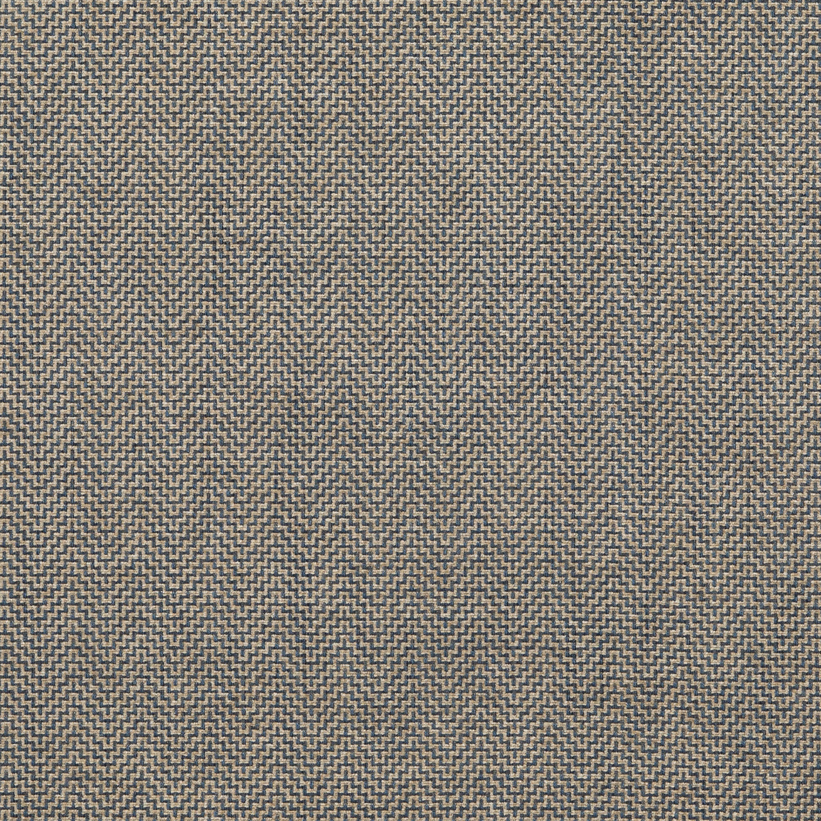 Close-up of muted indigo fabric with tiny oatmeal zigzag woven texture