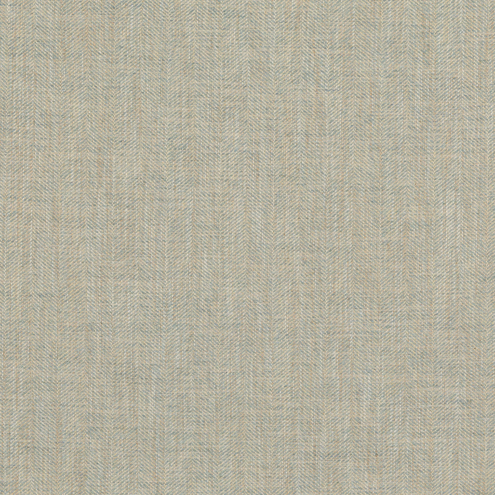 Pale mineral blue-green woven herringbone with fine oat-grey flecks and vertical texture