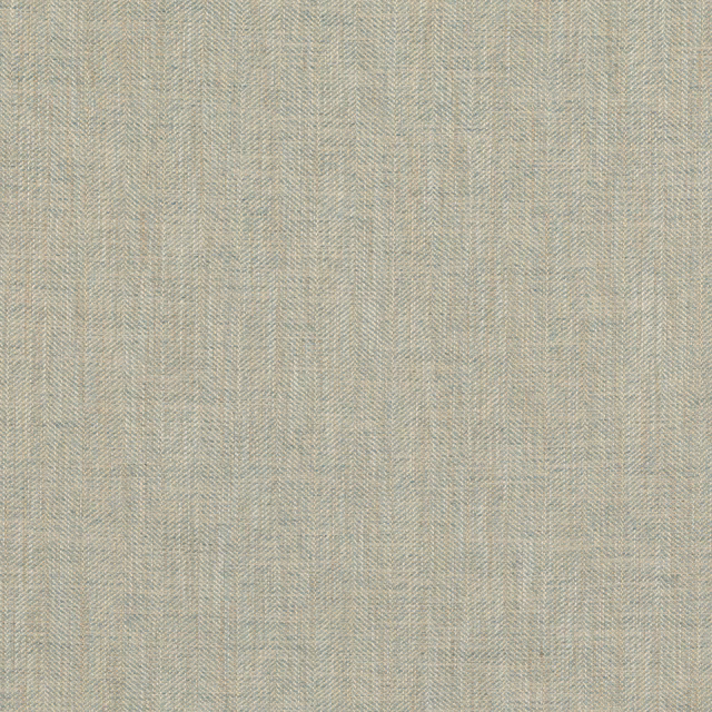 Pale mineral blue-green woven herringbone with fine oat-grey flecks and vertical texture