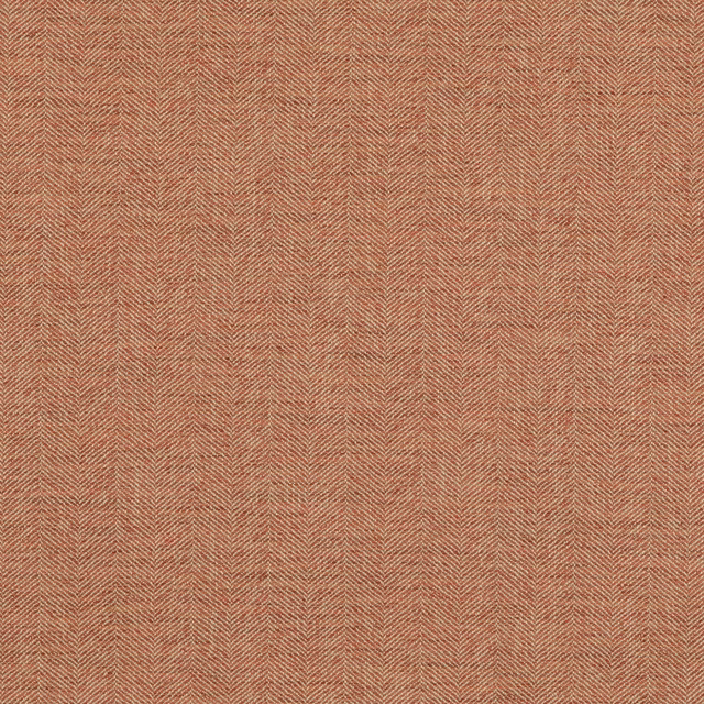 Warm terracotta spice fabric with fine vertical herringbone chevrons and woven texture