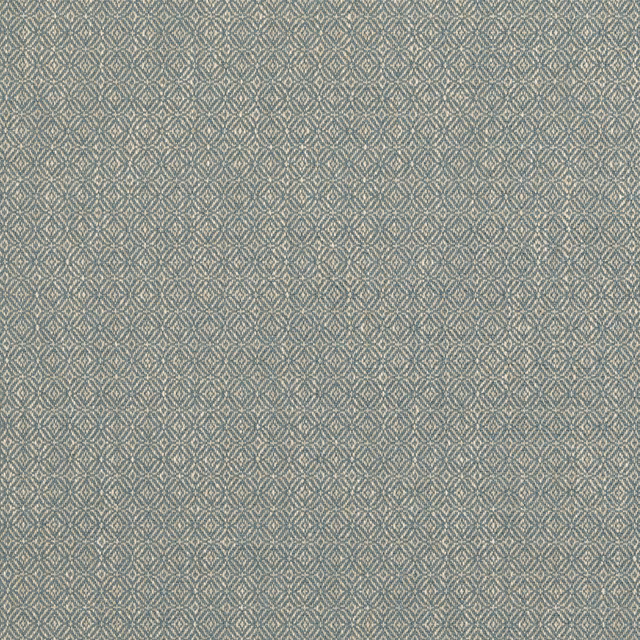 Cool soft-blue and ivory geometric lattice with a subtly slubbed woven texture