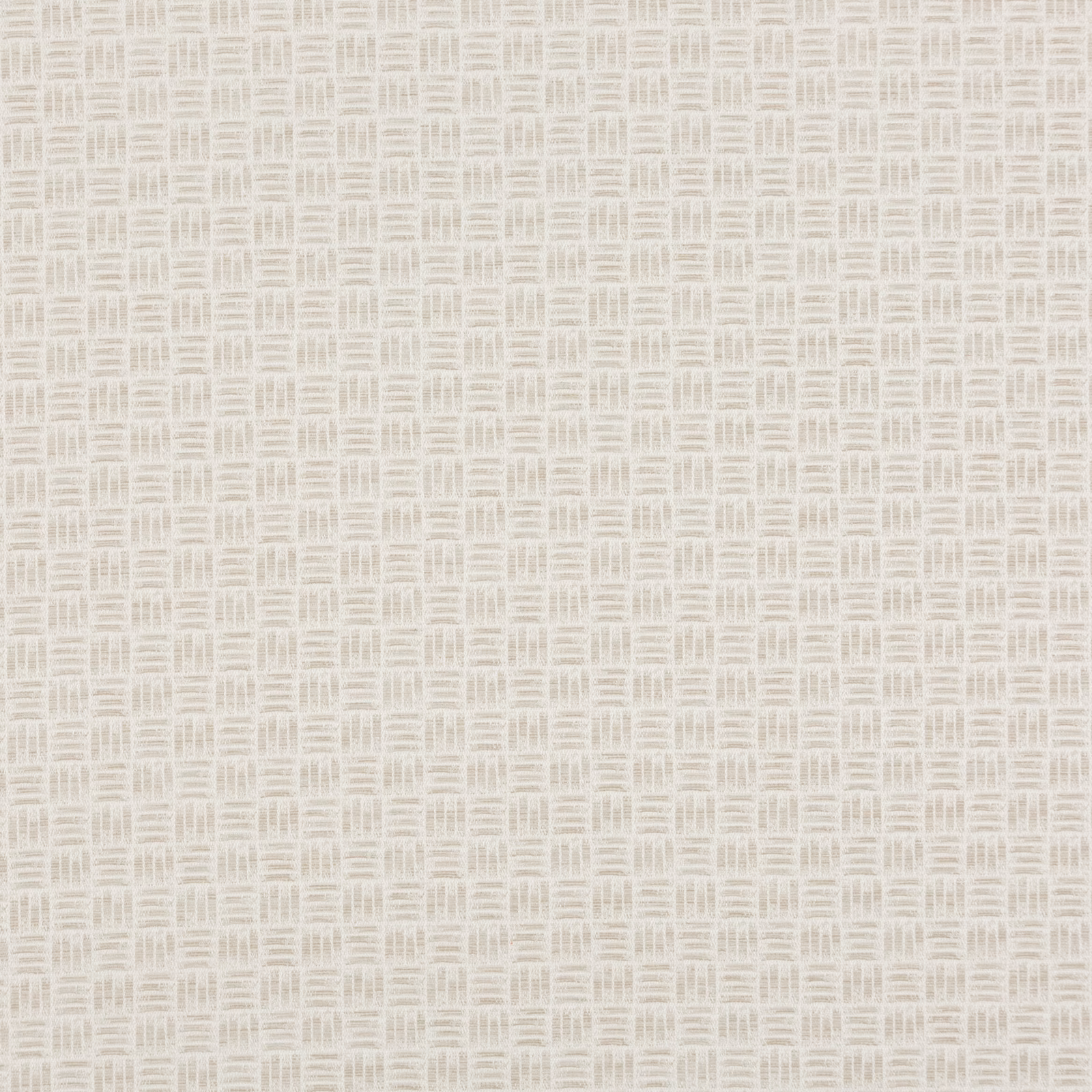 Pale pearl woven fabric with small tonal rectangular motifs and fine striped texture