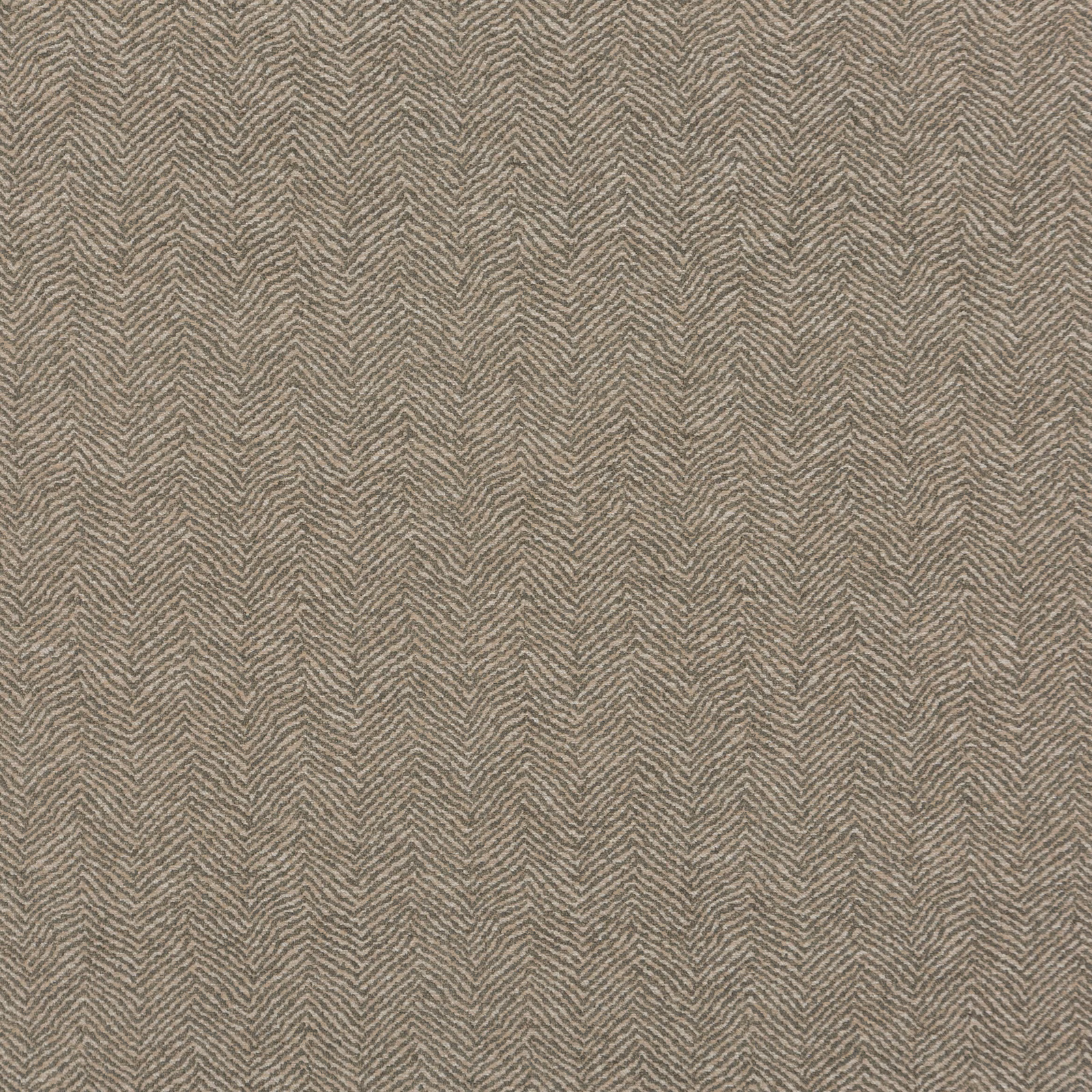 Muted woodsmoke taupe fabric with fine vertical chevron weave and softly mottled texture