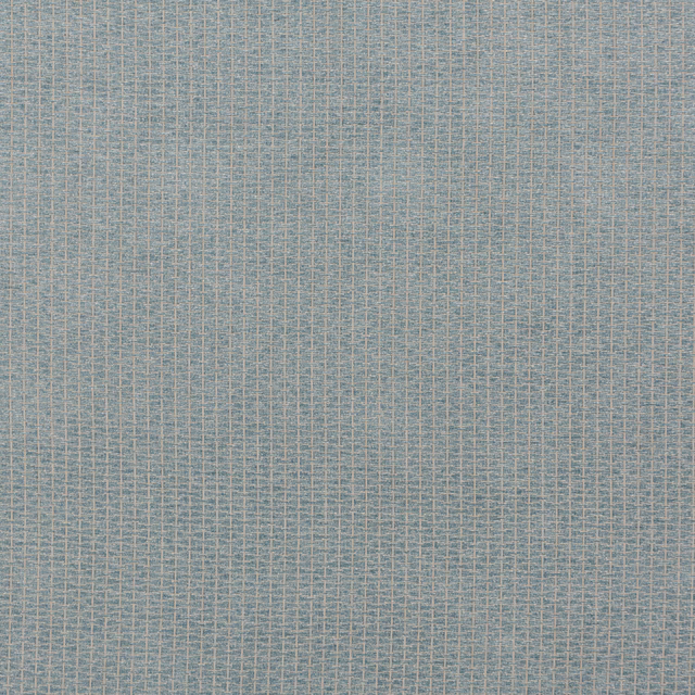 Pale azure-blue fabric with fine beige threads forming a softly irregular crosshatch weave
