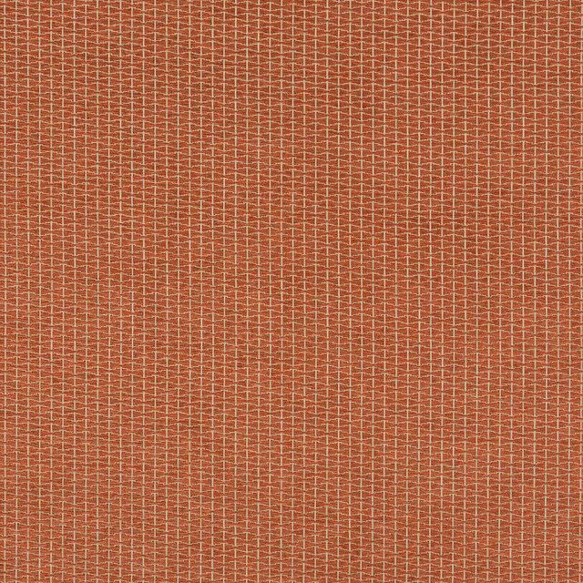 Warm terracotta Vortex Spice fabric with a fine cream geometric grid weave