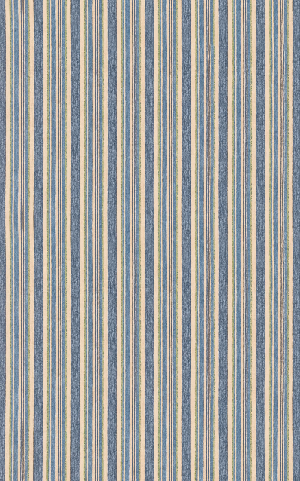 Muted blue-green vertical stripes on a softly textured natural cotton hemp ground
