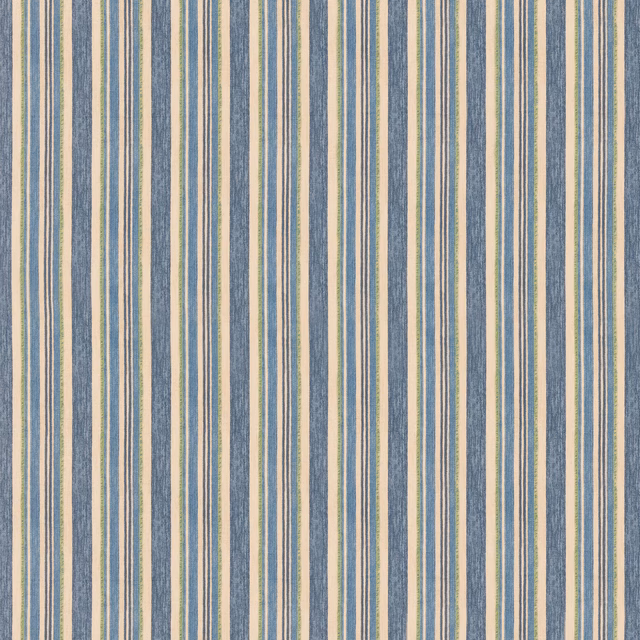 Muted blue-green vertical stripes on a softly textured natural cotton hemp ground