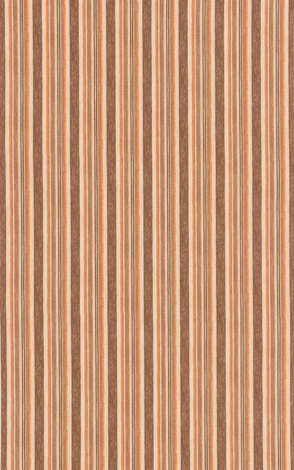 Chocolate, caramel and cream vertical stripes with a softly woven texture