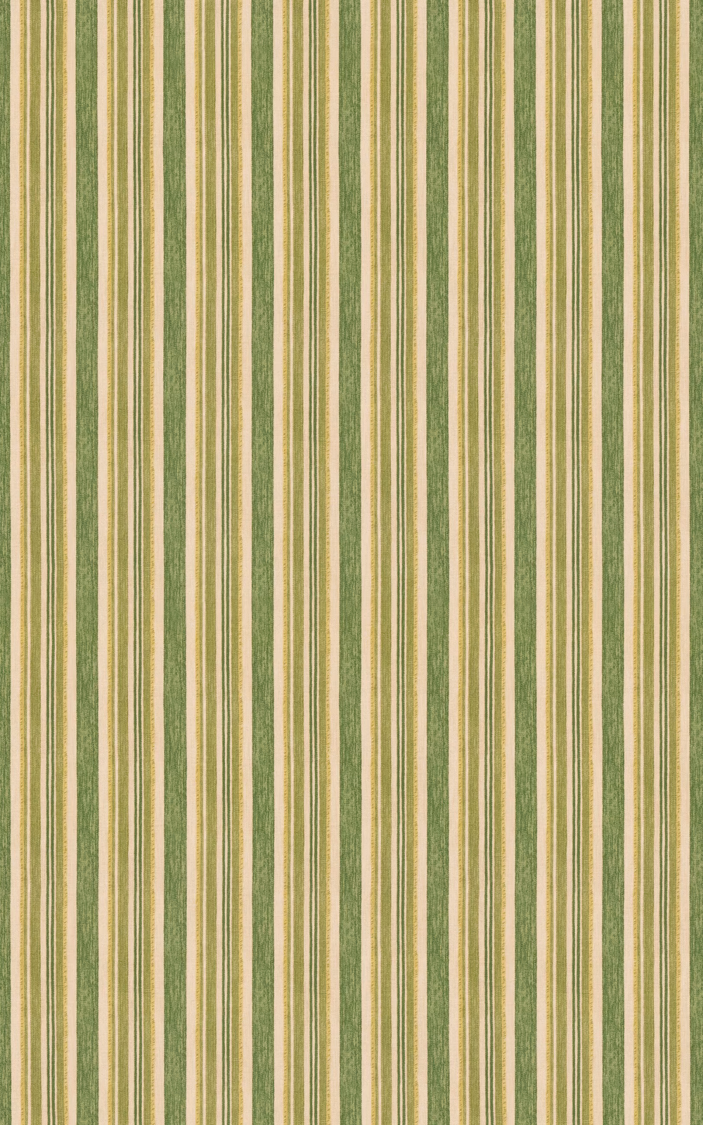 Muted sage and olive vertical stripes with cream and beige woven texture