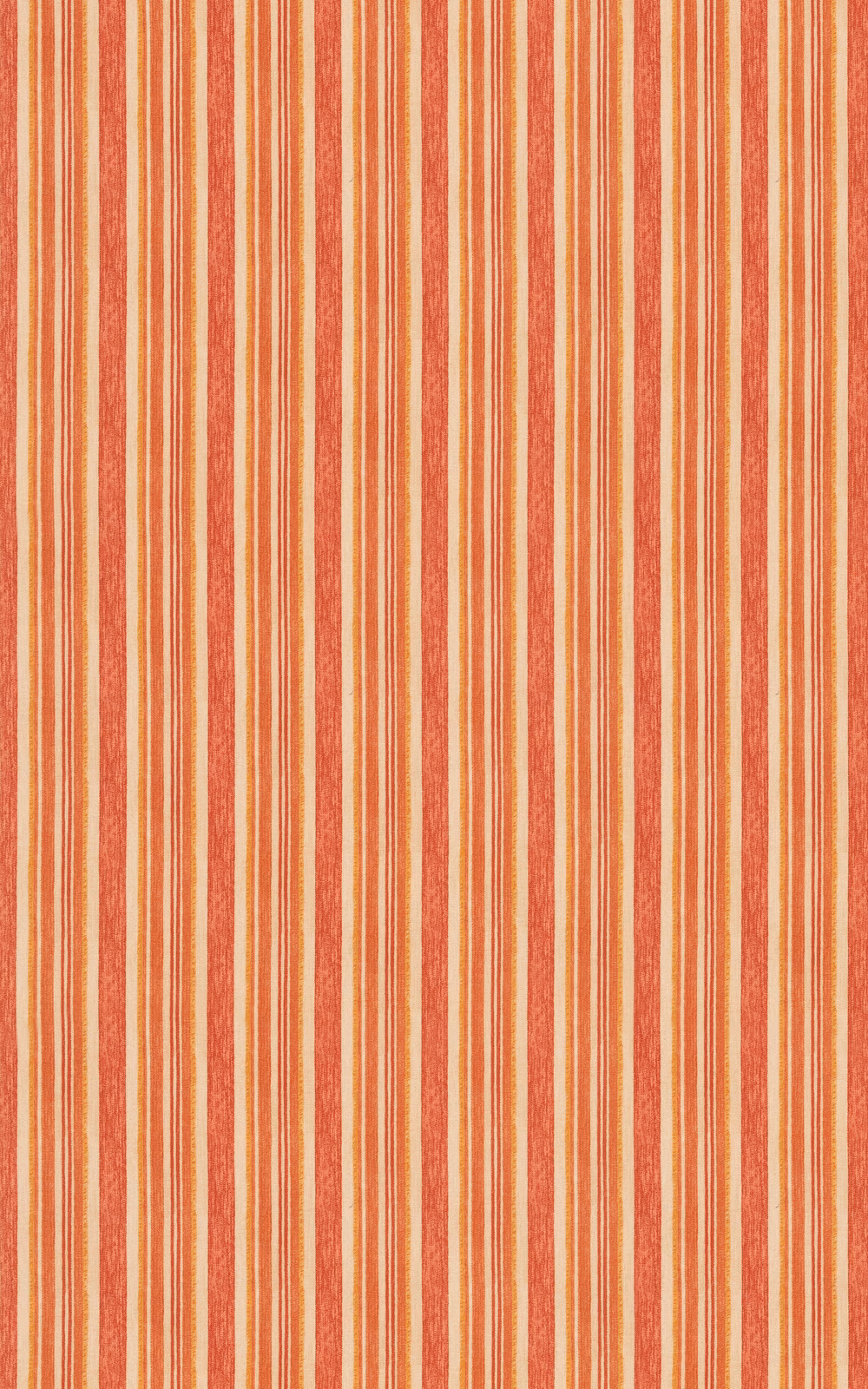 Warm terracotta and cream vertical stripes with a softly textured woven surface
