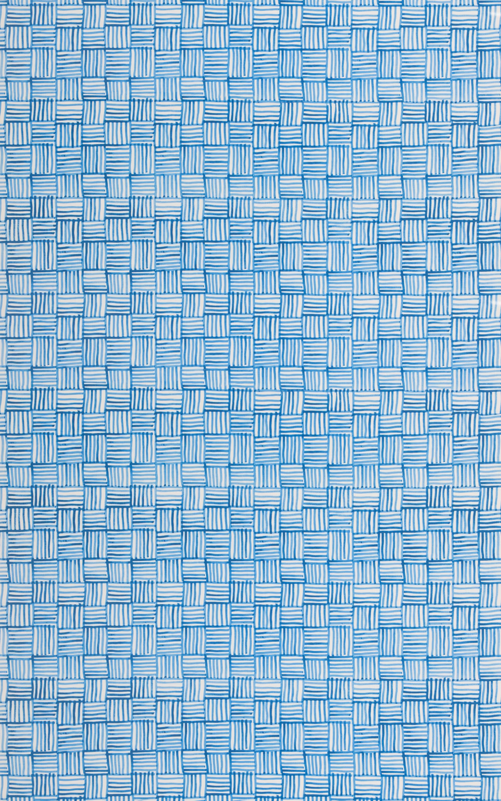 Cool blue and white small woven check with tactile linear block texture