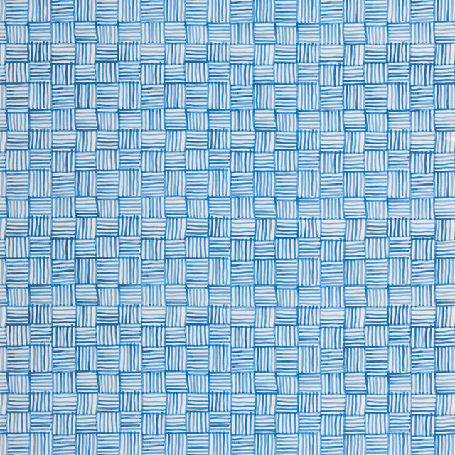Cool blue and white small woven check with tactile linear block texture