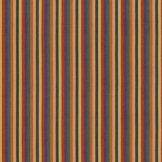 Close-set rust, teal, mustard, olive and red stripes on a charcoal woven ground