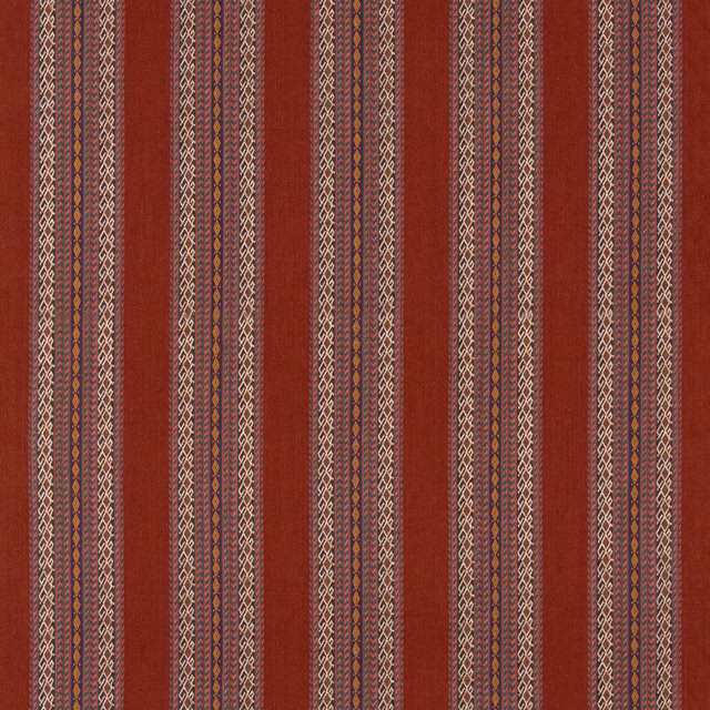 Deep burgundy plum woven stripe with cream diamond motifs and muted mauve accents
