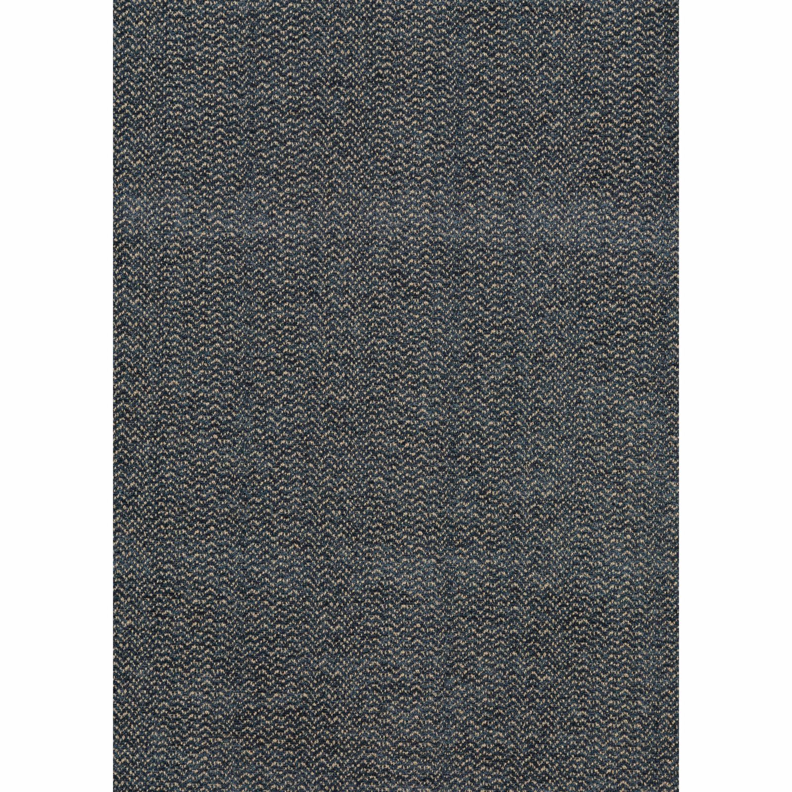 Deep sapphire blue fabric with a fine charcoal and pale chevron weave