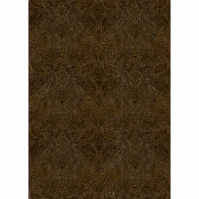 Deep bronze velvet showing an ornate, subtly raised scrolling damask motif