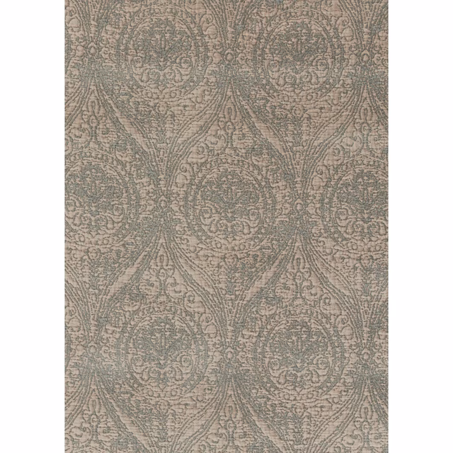 Muted blue-green damask with fine antique tracery and softly textured woven surface
