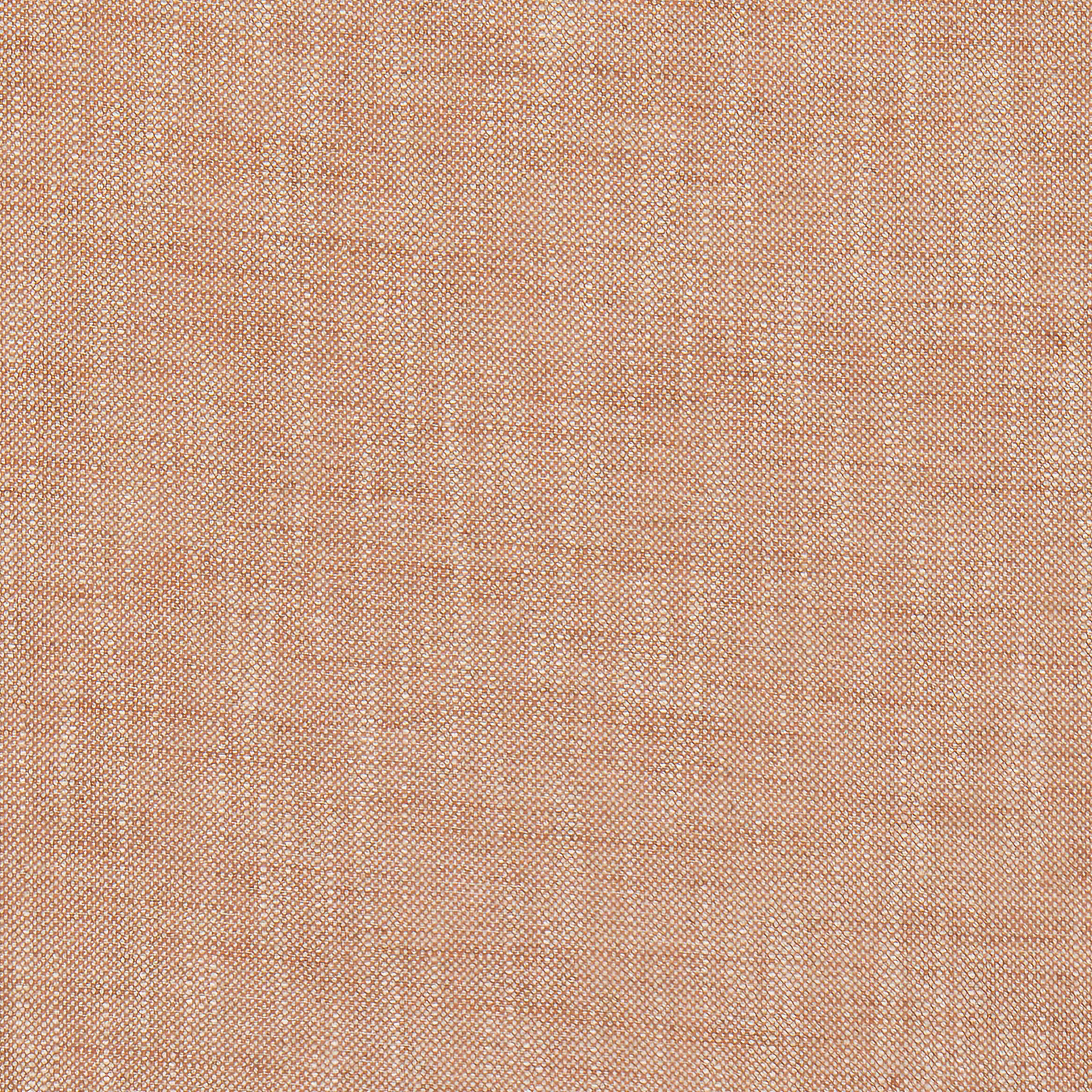 Close-up of warm sienna terracotta fabric with a fine, softly flecked cross-weave