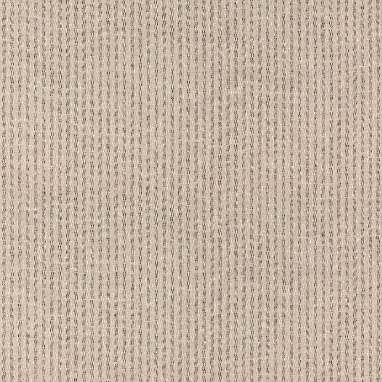Warm grey textile with fine graphite vertical stripes and a softly slubbed weave